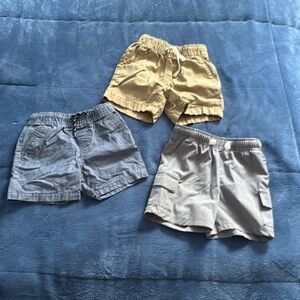 Kids Tan Gray and Blue Shorts Set-size 18 months